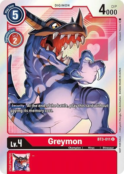 Greymon - BT3-011 (Box Topper), Release Special Booster 1.5 BT3-011 U