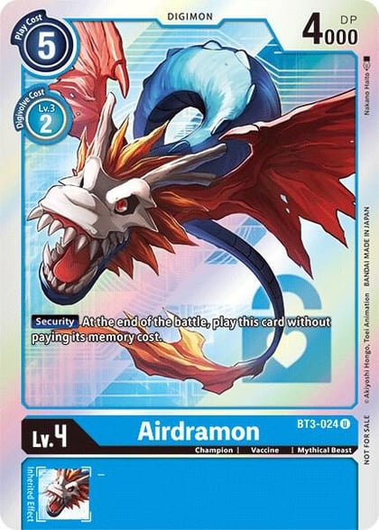 Airdramon (Box Topper), Release Special Booster 1.5 BT3-024 U