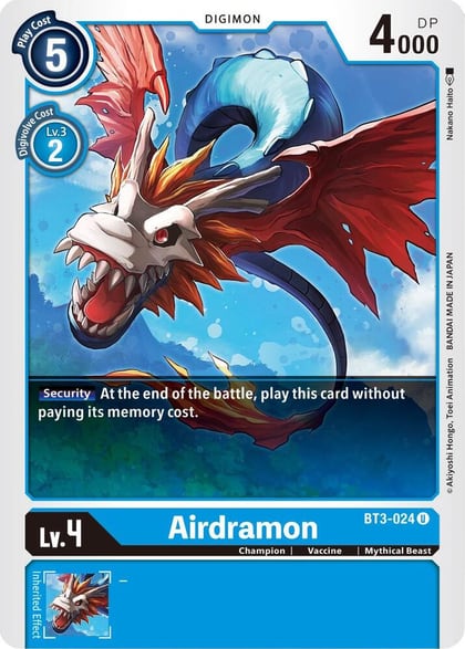 Airdramon, Release Special Booster 1.5 BT3-024 U