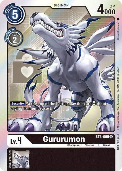 Gururumon (Box Topper), Release Special Booster 1.5 BT3-065 U