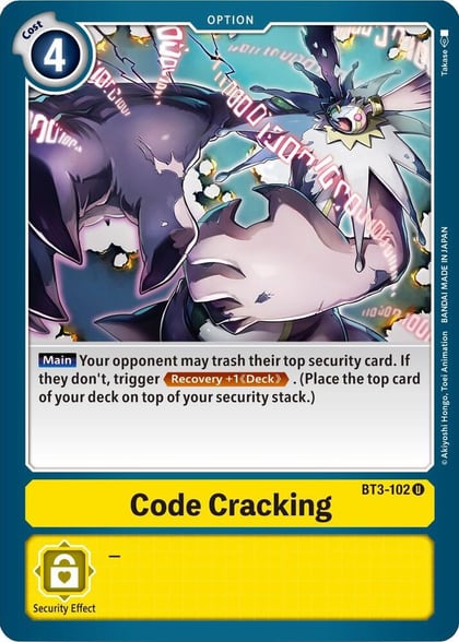 Code Cracking, Release Special Booster 1.5 BT3-102 U