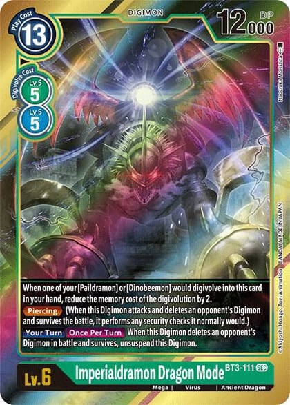 Imperialdramon Dragon Mode (Secret Rare) (Alternate Art), Release Special Booster 1.5 BT3-111 SEC