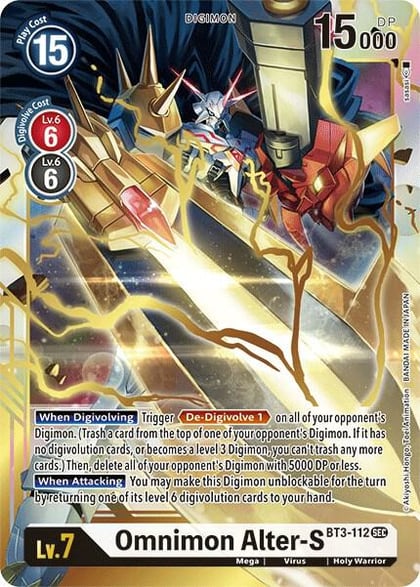 Omnimon Alter-S (Secret Rare), Release Special Booster 1.5 BT3-112 SEC