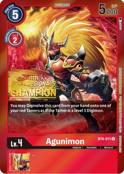 Agunimon - BT4-011 (2023 Regionals Champion), Great Legend BT4-011 U