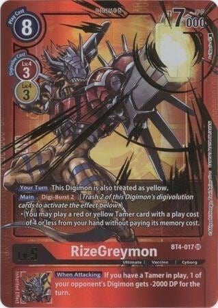 RizeGreymon (Alternate Art), Great Legend BT4-017 SR