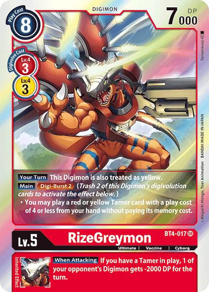 RizeGreymon, Great Legend BT4-017 SR
