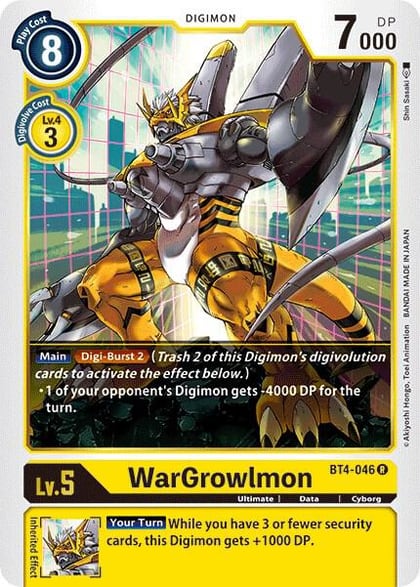 WarGrowlmon, Great Legend BT4-046 R