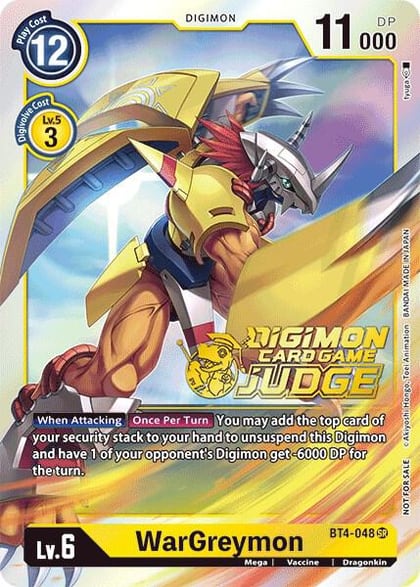 WarGreymon (Judge Pack 1), Great Legend BT4-048 SR