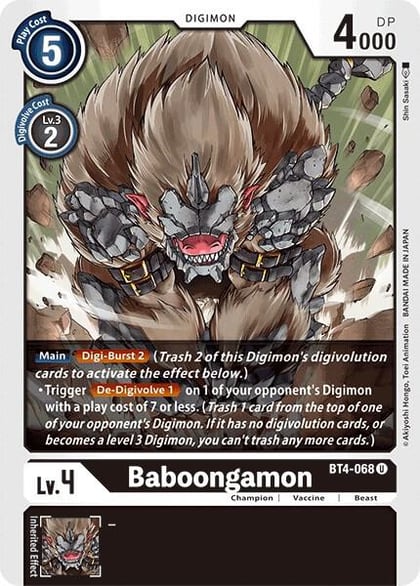 Baboongamon, Great Legend BT4-068 U