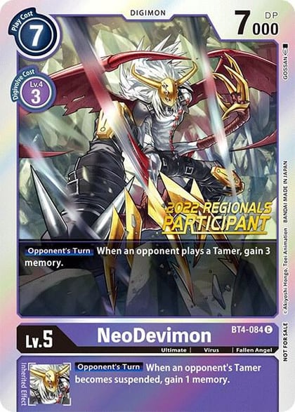 NeoDevimon (2022 Championship Online Regional) [Online Participant], Great Legend BT4-084 C