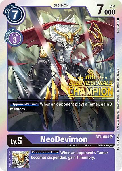 NeoDevimon (2022 Championship Online Regional) [Online Champion], Great Legend BT4-084 C