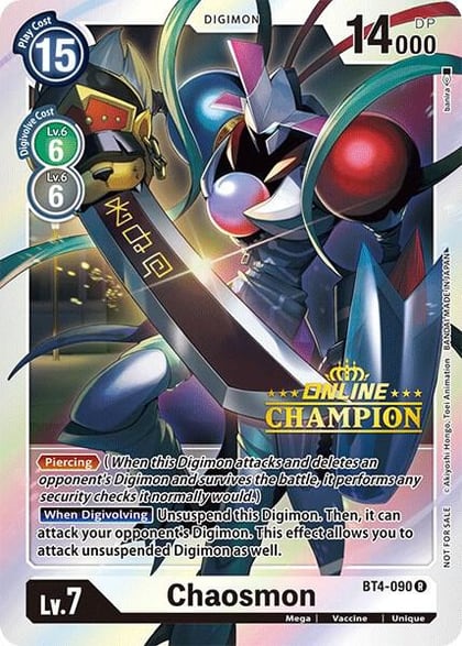 Chaosmon - BT4-090 (2021 Championship Online Regional) [Online Champion], Great Legend BT4-090 R