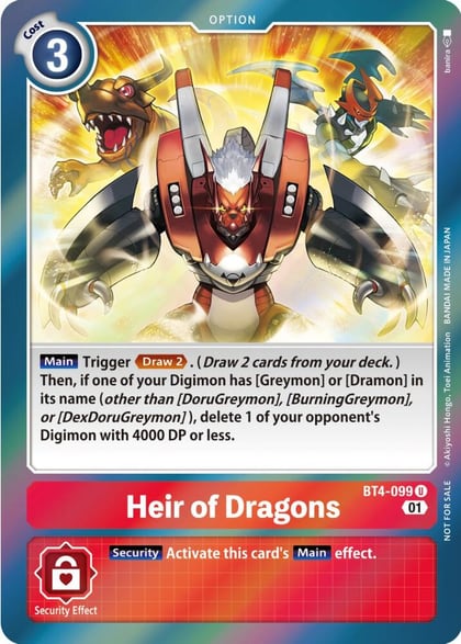 Heir of Dragons (ST-11 Special Entry Pack), Great Legend BT4-099 U