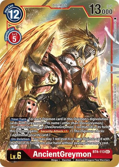 AncientGreymon (Alternate Art), Great Legend BT4-113 SEC