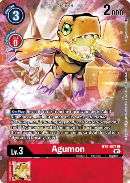 Agumon - BT5-007 (Digimon Royal Knights Card Set), Battle of Omni BT5-007 C