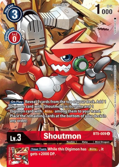 Shoutmon (Tamer's Evolution Box 2), Battle of Omni BT5-009 U