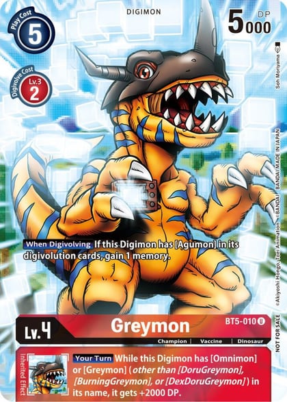 Greymon (25th Special Memorial Pack), Battle of Omni BT5-010 U