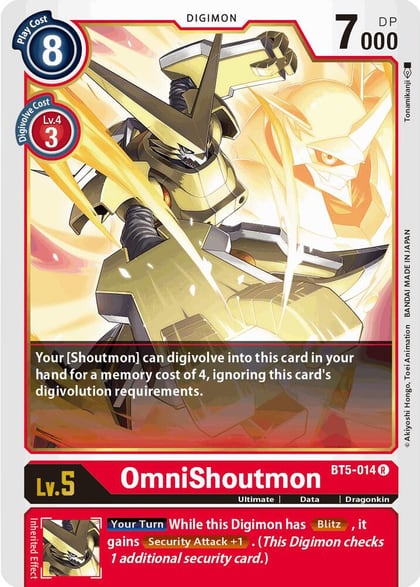 OmniShoutmon, Battle of Omni BT5-014 R
