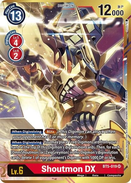 Shoutmon DX (Alternate Art), Battle of Omni BT5-019 SR
