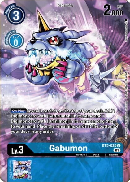 Gabumon (Digimon Royal Knights Card Set), Battle of Omni BT5-020 U