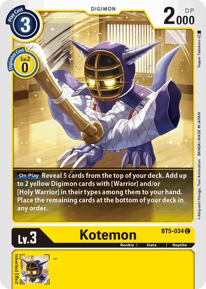 Kotemon, Battle of Omni BT5-034 C