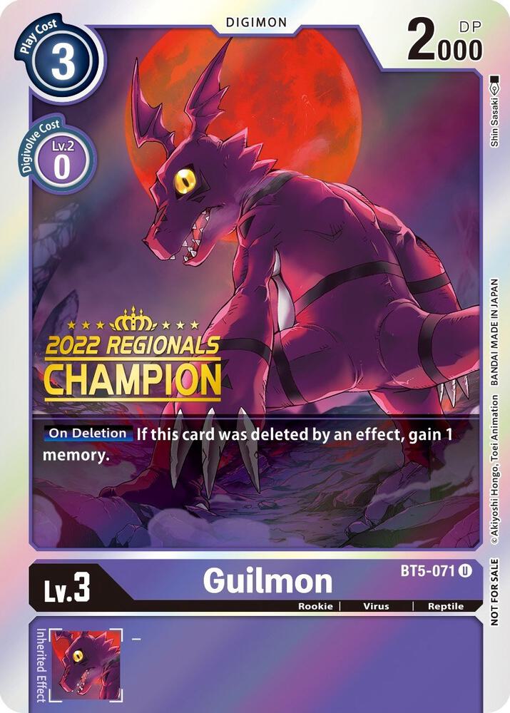 Guilmon (2022 Championship Offline Regional) [Online Champion], Battle of Omni BT5-071 U