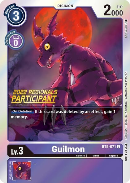Guilmon (2022 Championship Offline Regional) [Online Participant], Battle of Omni BT5-071 U