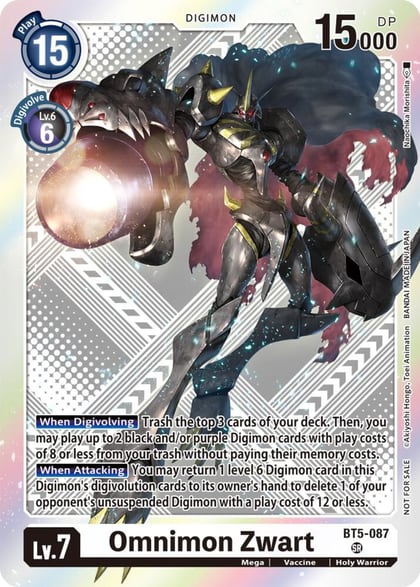 Omnimon Zwart (Starter Deck 15 & 16 Pre-Release Winner), Battle of Omni BT5-087 SR