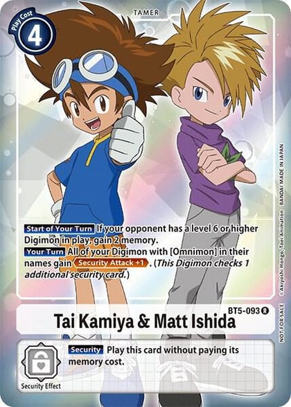 Tai Kamiya & Matt Ishida (Box Topper), Battle of Omni BT5-093 R