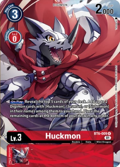 Huckmon (Digimon Royal Knights Card Set), Double Diamond BT6-009 R