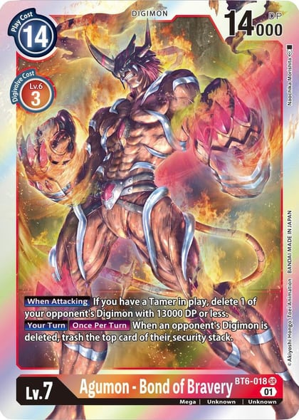 Agumon - Bond of Bravery, Double Diamond BT6-018 SR