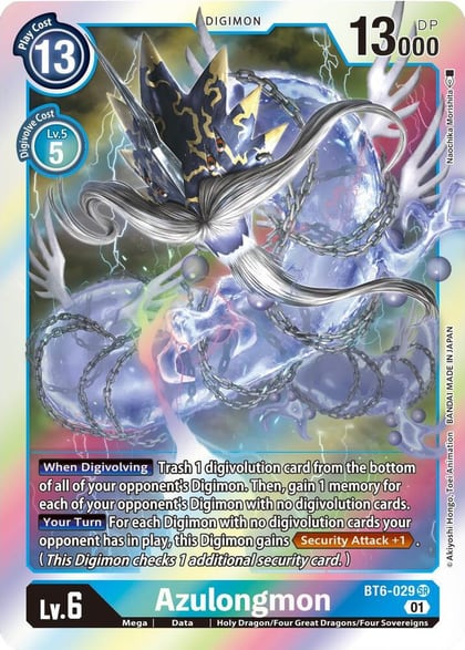 Azulongmon, Double Diamond BT6-029 SR