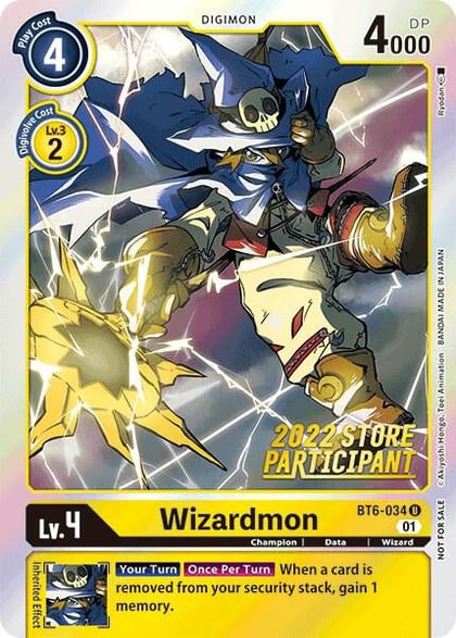 Wizardmon (2022 Store Participant), Double Diamond BT6-034 U