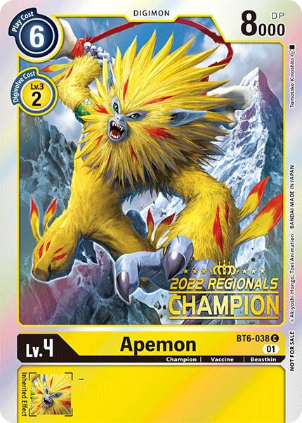 Apemon (2022 Championship Online Regional) [Online Champion], Double Diamond BT6-038 C