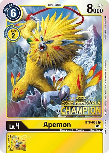 Apemon (2022 Championship Online Regional) [Online Champion], Double Diamond BT6-038 C