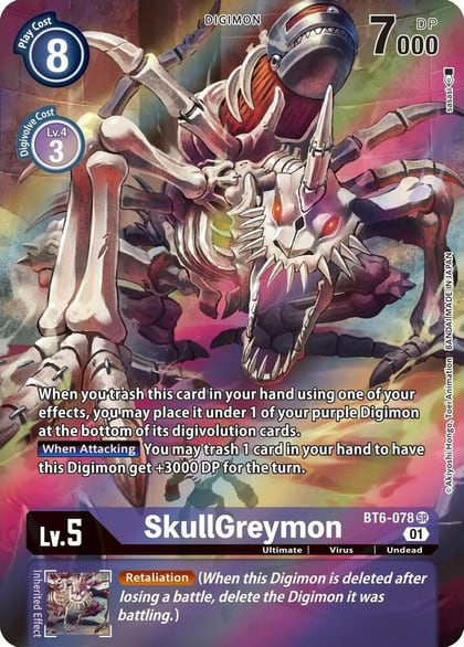 SkullGreymon (Alternate Art), Double Diamond BT6-078 SR