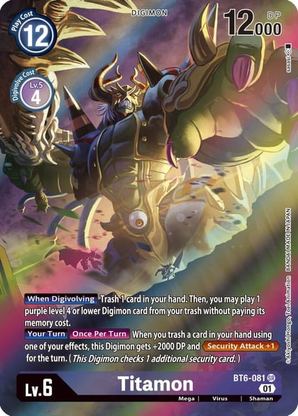 Titamon (Alternate Art), Double Diamond BT6-081 SR