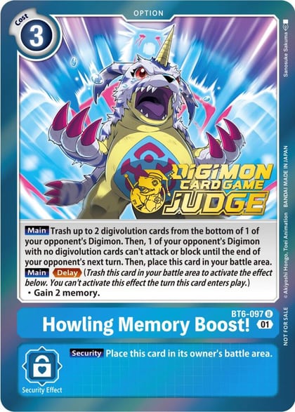 Howling Memory Boost! (Judge Pack 3), Double Diamond BT6-097 U
