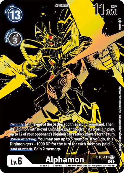 Alphamon (Xros Encounter Ghost Rare), Double Diamond BT6-111 SEC