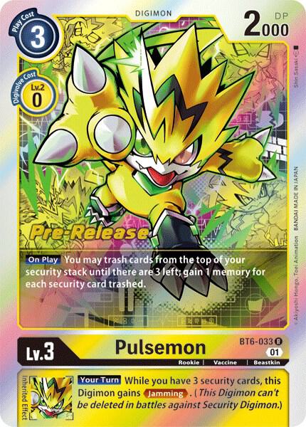 Pulsemon, Double Diamond Pre-Release Cards BT6-033 R