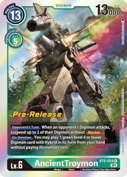 AncientTroymon, Double Diamond Pre-Release Cards BT6-054 R