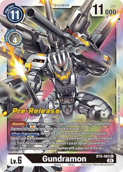 Gundramon, Double Diamond Pre-Release Cards BT6-065 R