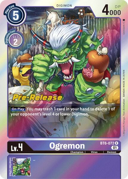 Ogremon, Double Diamond Pre-Release Cards BT6-072 R