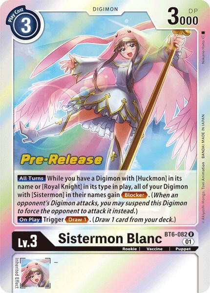 Sistermon Blanc, Double Diamond Pre-Release Cards BT6-082 R