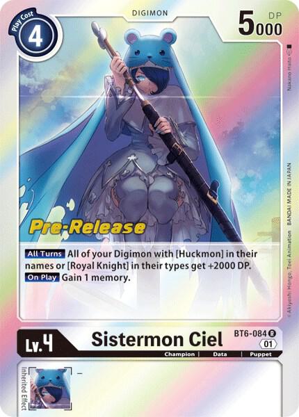 Sistermon Ciel, Double Diamond Pre-Release Cards BT6-084 R