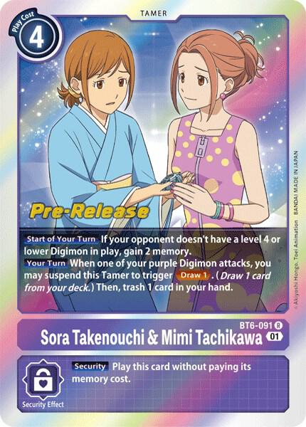 Sora Takenouchi & Mimi Tachikawa, Double Diamond Pre-Release Cards BT6-091 R