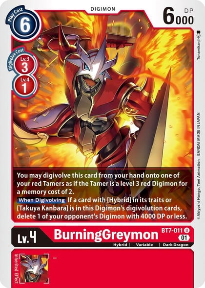 BurningGreymon, Next Adventure BT7-011 U