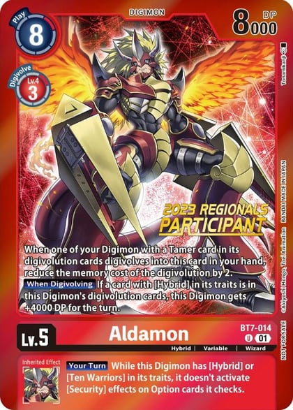 Aldamon (2023 Regionals Participant), Next Adventure BT7-014 U