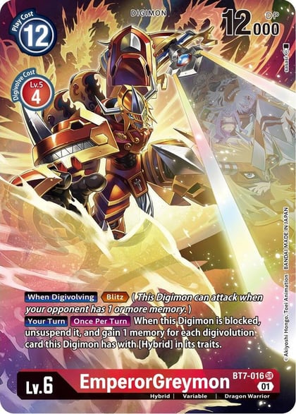 EmperorGreymon (Alternate Art), Next Adventure BT7-016 SR
