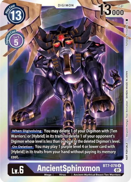 AncientSphinxmon (Event Pack 3), Next Adventure BT7-078 R